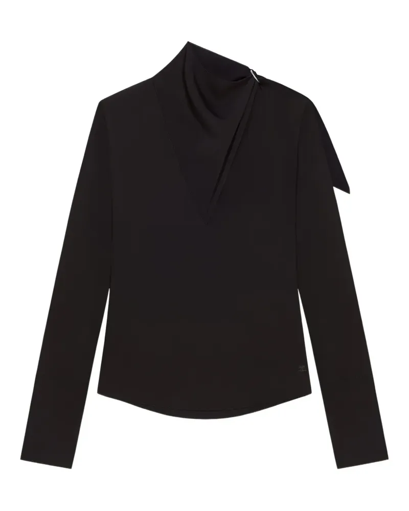 Courrèges Oberteil mit asymmetrischem Saum - Schwarz Schwarz
