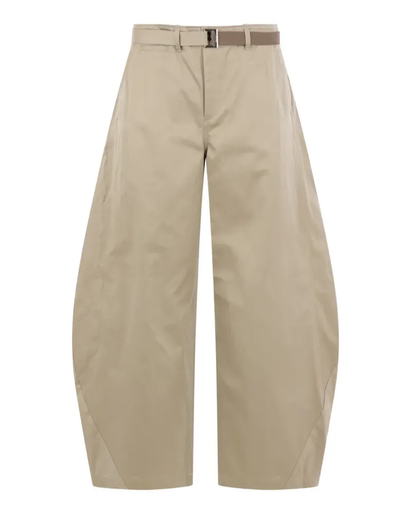 Sacai Wide-Leg-Hose mit Knopfdetail - Nude Nude