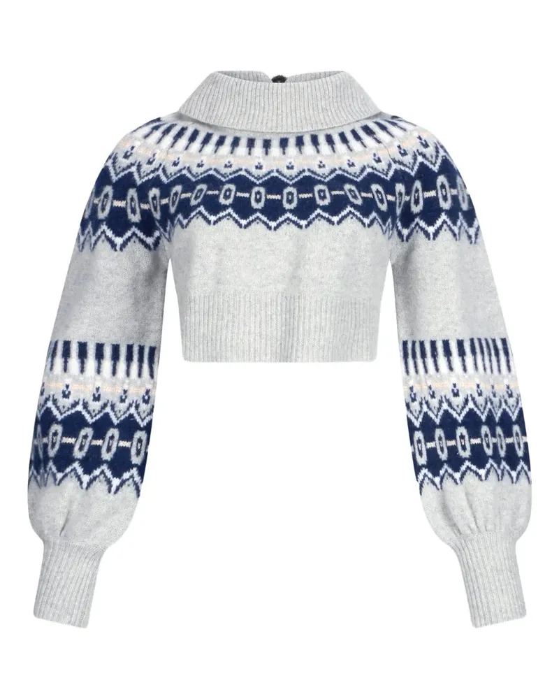 Liu Jo Cropped-Pullover mit Puffärmeln - Grau Grau