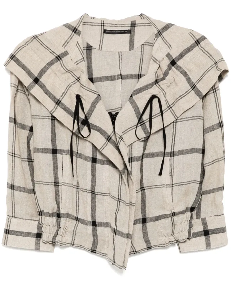 Yohji Yamamoto Karierte Jacke - Nude Nude