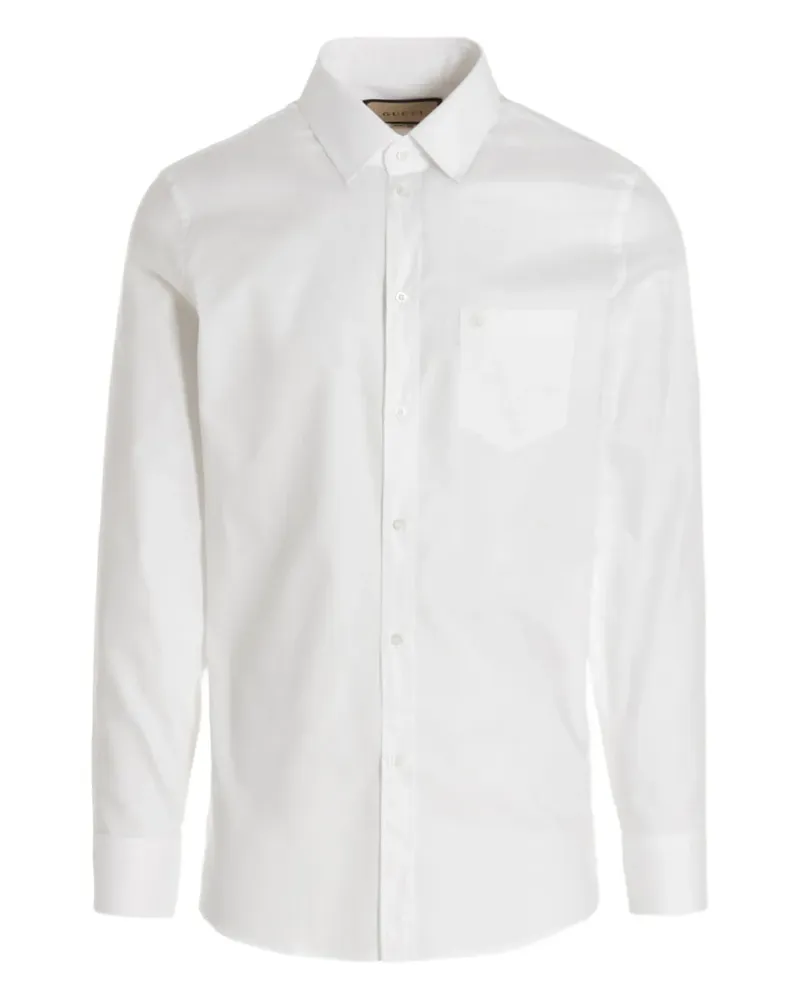 Gucci embroidered-logo pocket shirt - Weiß Weiß