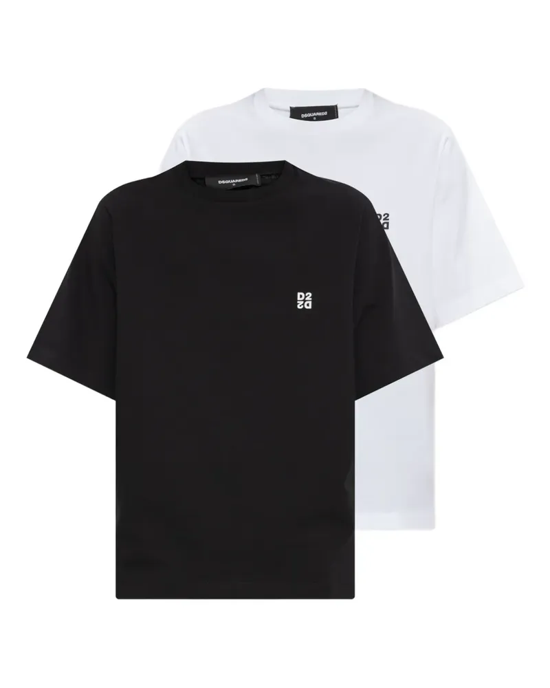 Dsquared2 Set aus zwei T-Shirts mit Logo-Print - Schwarz Schwarz