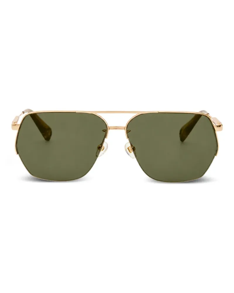 Jacquemus Sonnenbrille mit geometrischem Gestell - Gold Gold