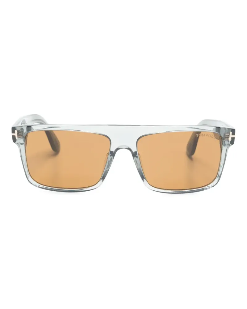 Tom Ford Sonnenbrille mit eckigem Gestell - Grau Grau