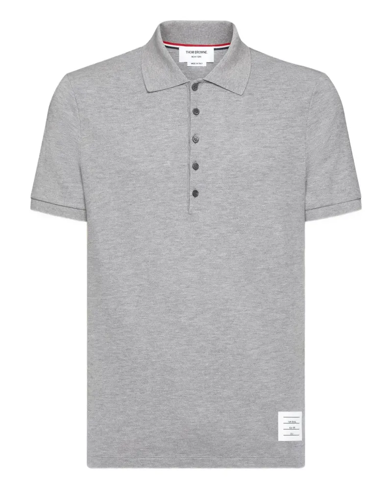 Thom Browne Poloshirt mit Logo-Streifen - Grau Grau