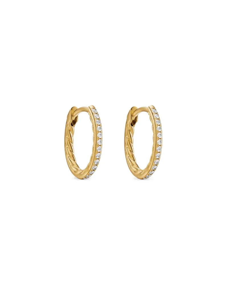 David Yurman diamond hoop earrings - Gold Gold