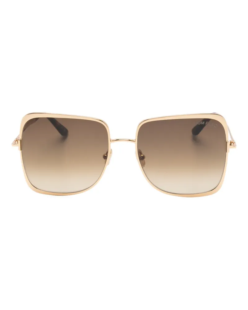 Tom Ford Sonnenbrille mit eckigem Gestell - Gold Gold