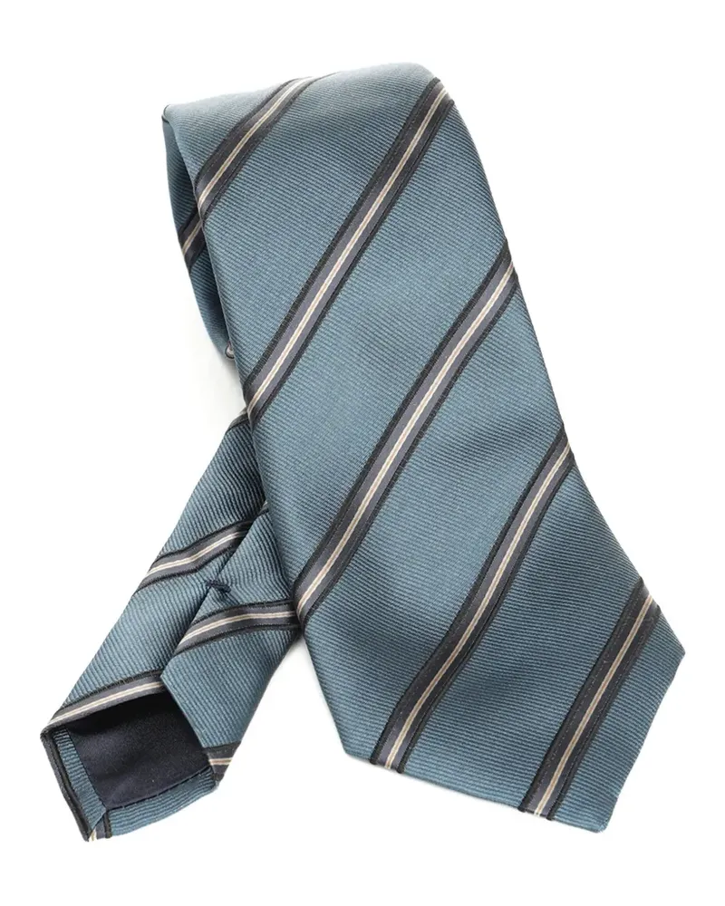 Giorgio Armani Gestreifte Krawatte - Blau Blau