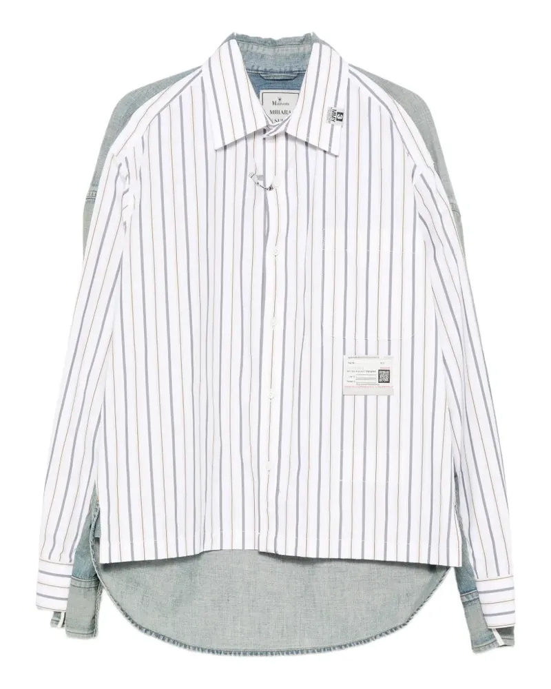 MIHARAYASUHIRO striped panelled shirt - Blau Blau