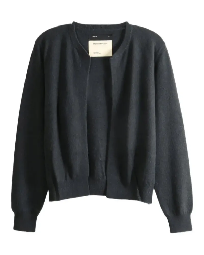 Frenckenberger fine-knit open-front cardigan - Grau Grau