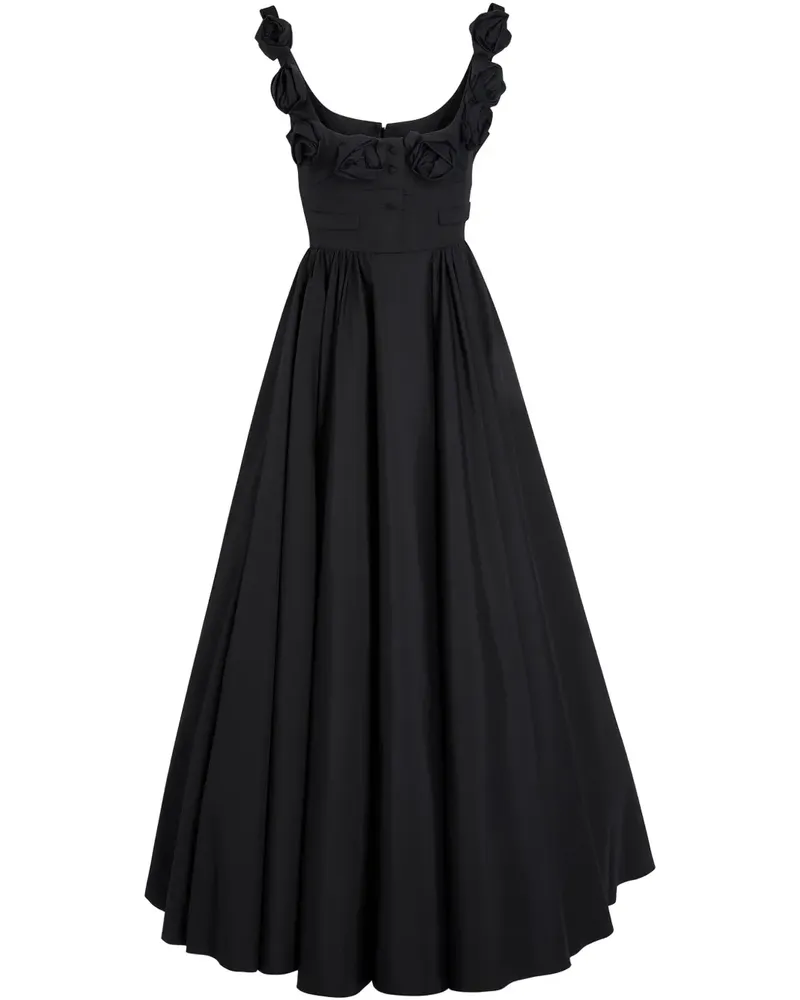 Giambattista Valli Kleid mit Blumenapplikation - Schwarz Schwarz