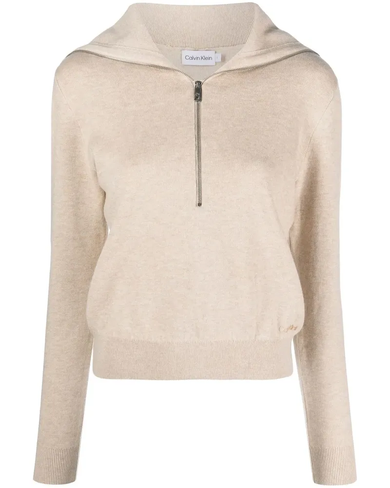 Calvin Klein Pullover mit Logo-Stickerei - Nude Nude