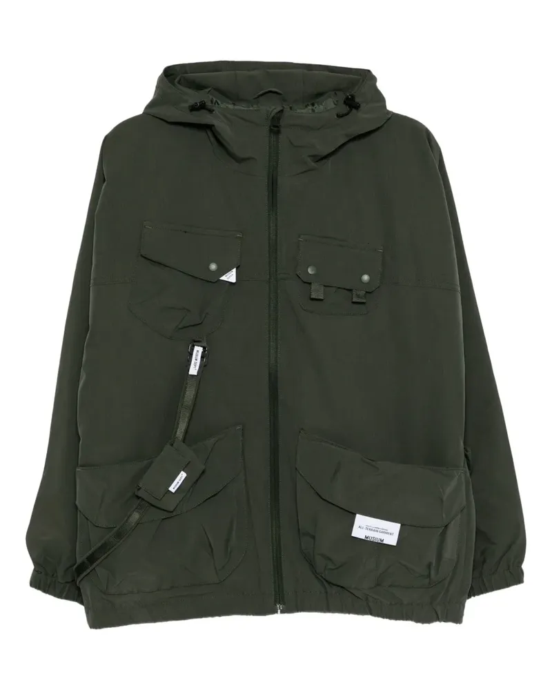 Musium Div. Kapuzenjacke mit aufgesetzten Taschen - Grün Grün