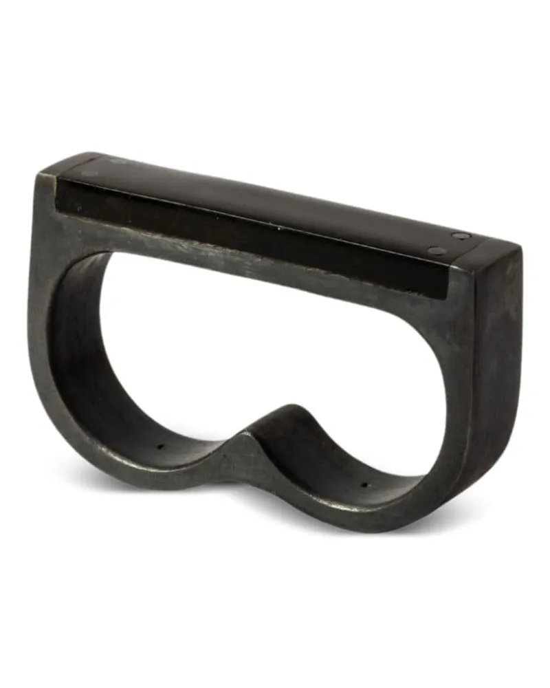 Parts Of Four Plate Double Ring aus schwarzm Sterlingsilber Schwarz