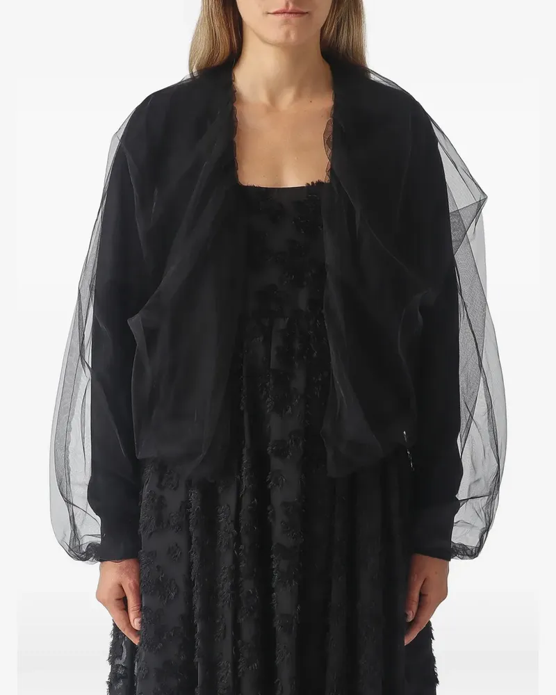 MEIMEIJ tulle-overlay cardigan - Schwarz Schwarz