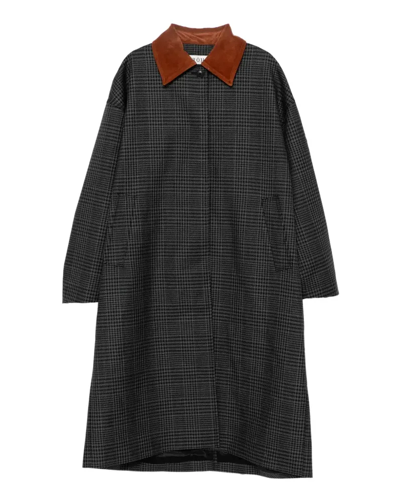 Róhe plaid coat - Grau Grau