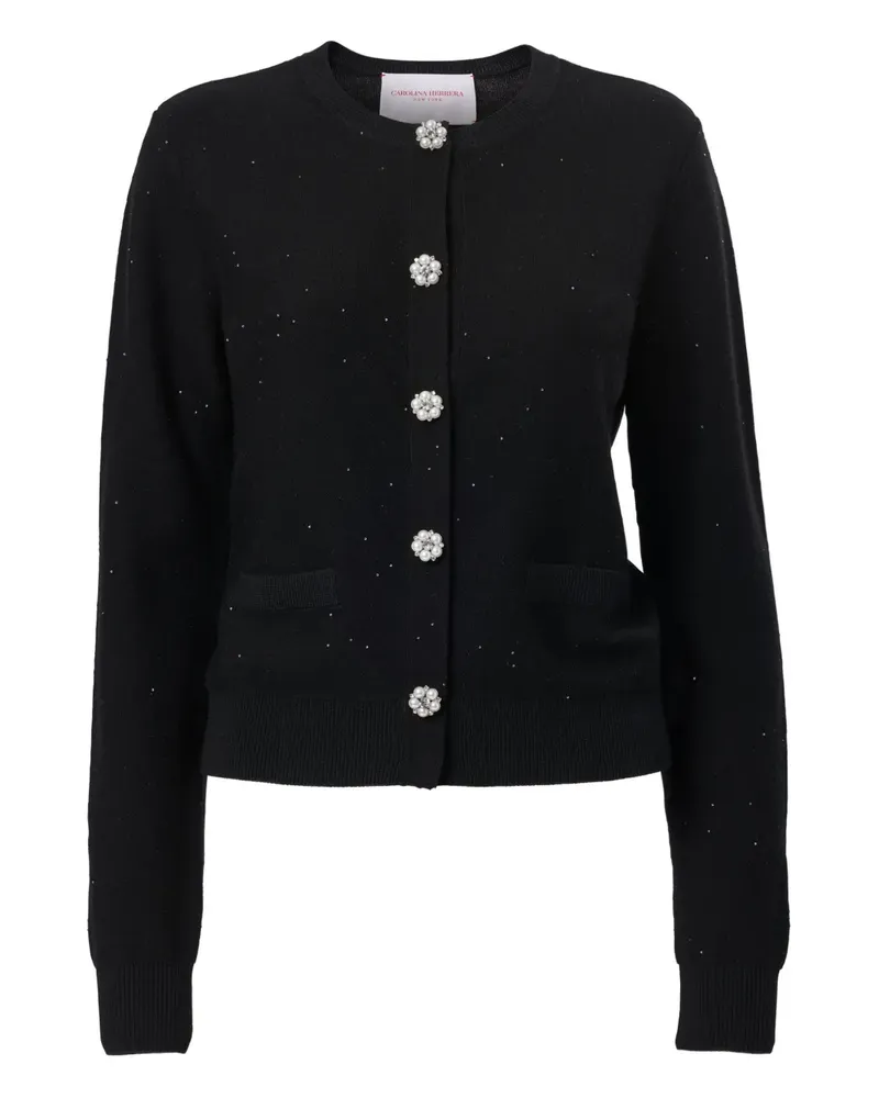Carolina Herrera New York Pailletten-Cardigan mit Perlenknöpfen - Schwarz Schwarz