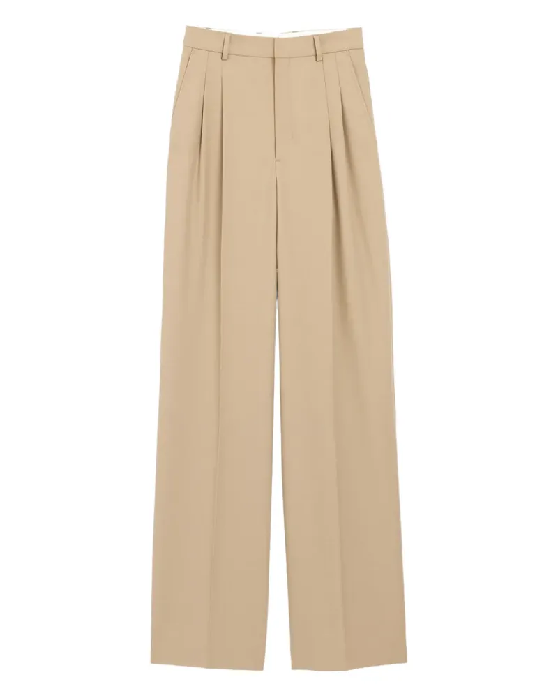 AMI Paris High-Waist-Hose mit Bundfalten - Nude Nude