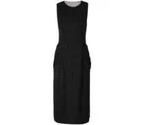 Drapiertes Kleid aus Jacquard - Schwarz