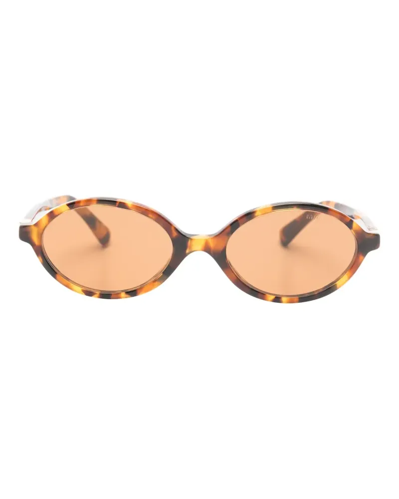 Miu Miu tortoiseshell-effect oval-frame sunglasses - Braun Braun