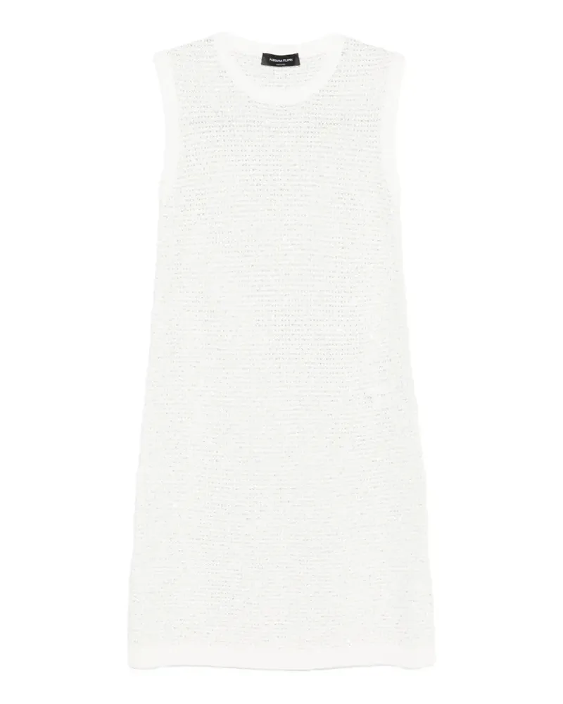 Fabiana Filippi crew-neck sleeveless mini dress - Weiß Weiß