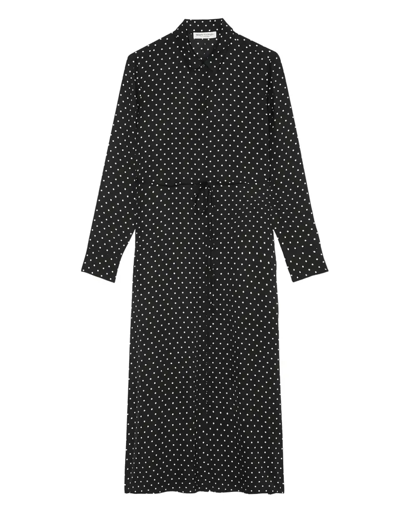 Marc O'Polo Hemdkleid mit Polka Dots - Schwarz Schwarz