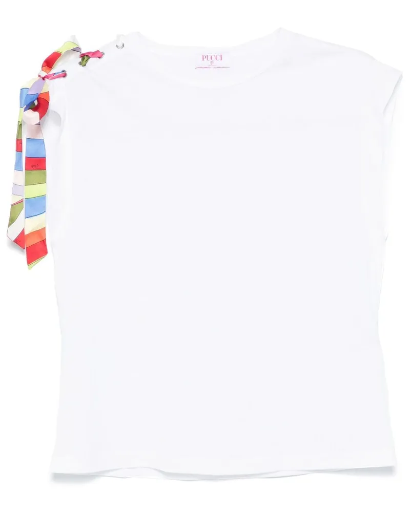 Emilio Pucci T-Shirt mit Schnürung - Weiß Weiß
