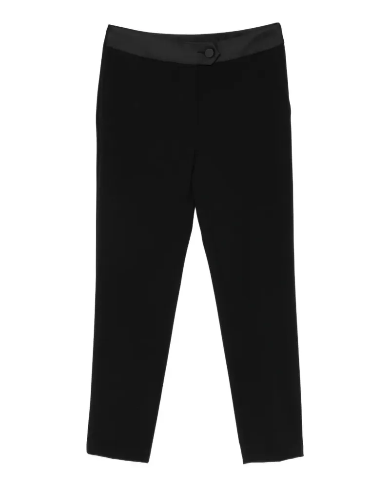 IMPERIAL contrast-waistband trousers - Schwarz Schwarz