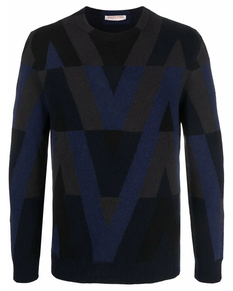 Valentino Garavani Pullover mit Intarsienmuster Schwarz