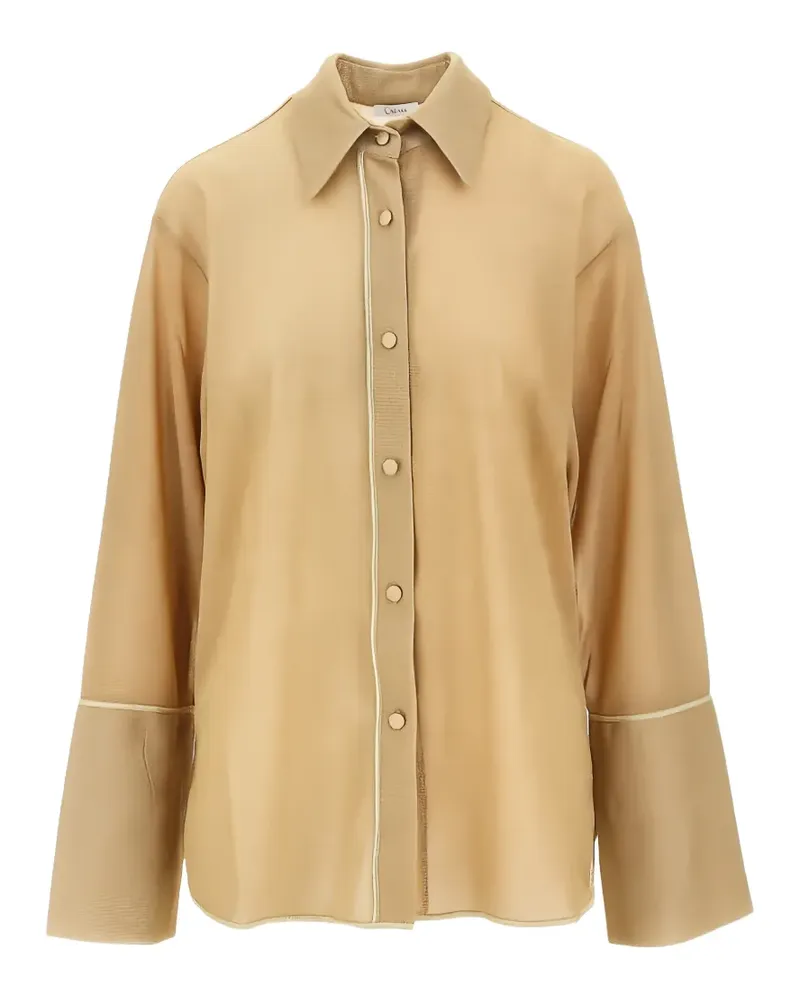 Oséree Lumière metallic-effect shirt - Gold Gold