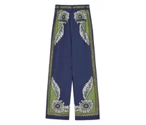 Brooklyn Faltenhose mit Blumen-Print - Blau