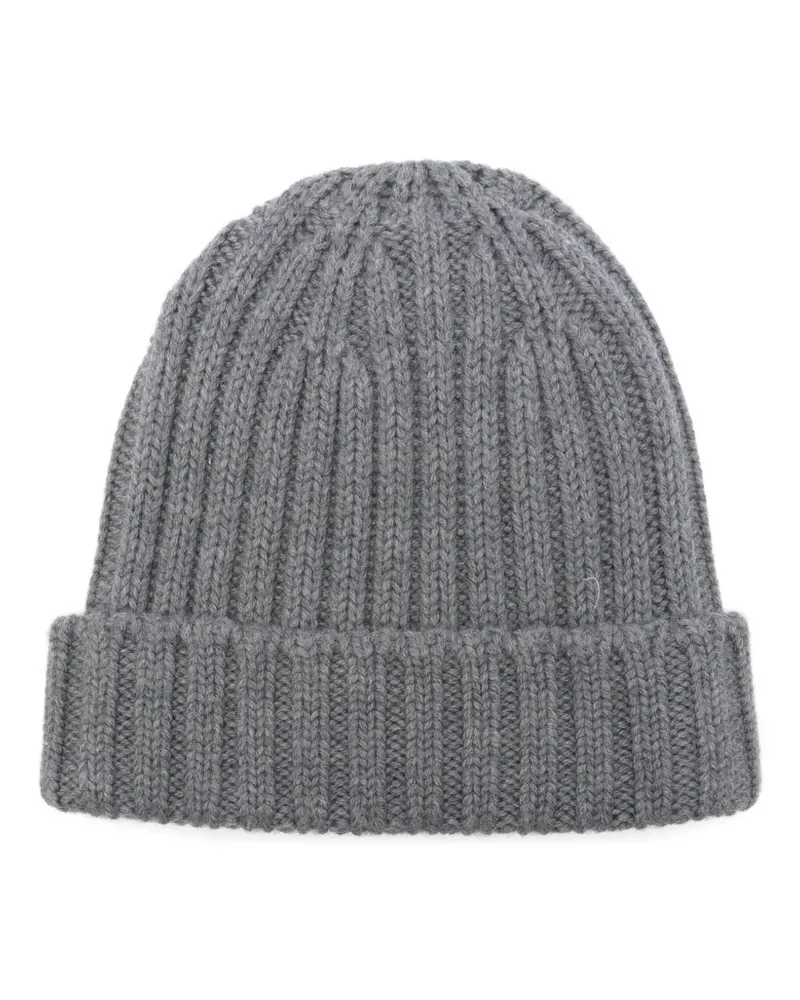 ASPESI Gerippte Beanie - Grau Grau
