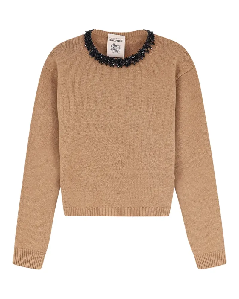 Semicouture Denny Pullover mit Perlen - Nude Nude