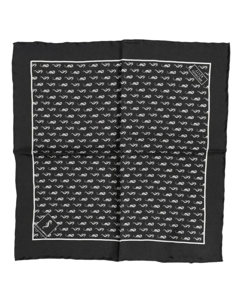Dolce & Gabbana Einstecktuch mit Seepferdchen-Print - Schwarz Schwarz