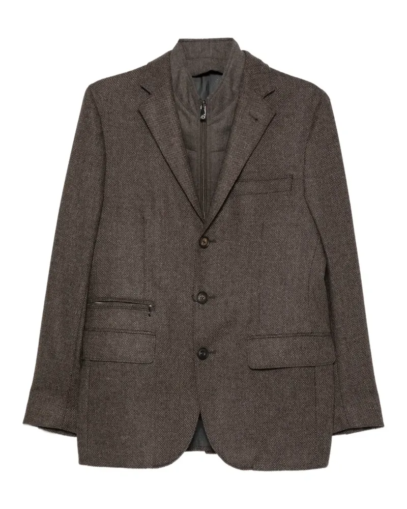 Corneliani single-breasted layered blazer - Braun Braun