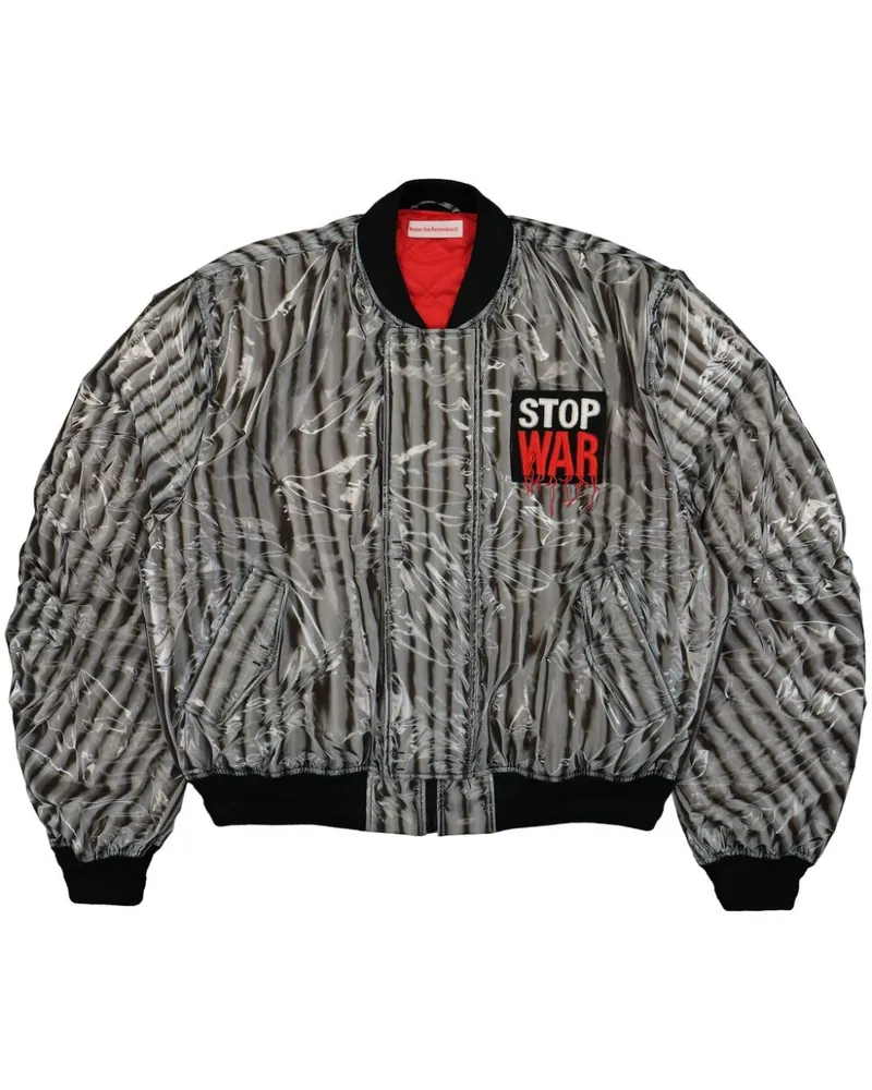 Walter van Beirendonck Bomberjacke mit Logo-Patch - Schwarz Schwarz