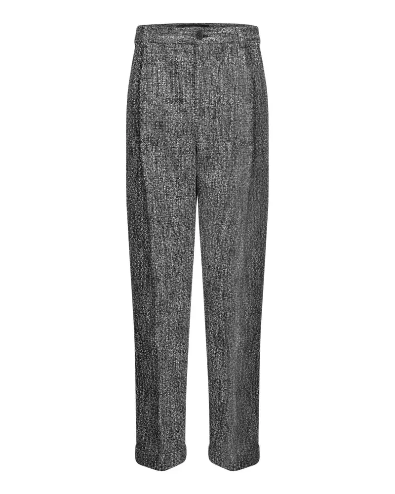 Karl Lagerfeld Hose aus Bouclé mit Falten - Grau Grau