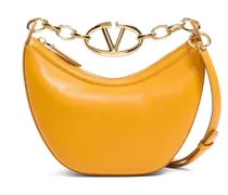 mini VLogo Moon bag in nappa with chain - Orange