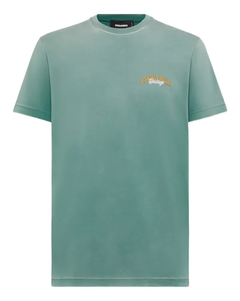 Dsquared2 T-Shirt mit Logo-Print - Grün Grün