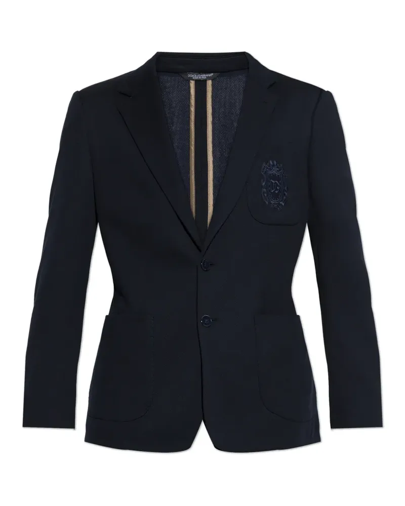 Dolce & Gabbana Blazer mit Logo-Stickerei - Blau Blau