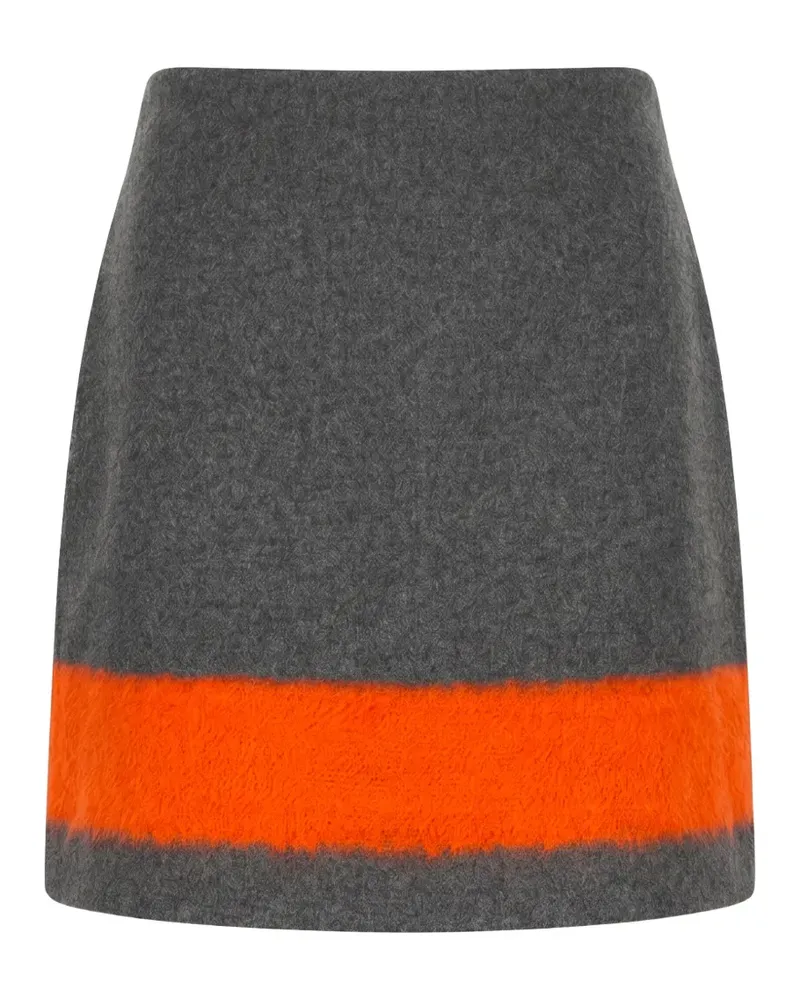 MSGM contrasting-stripe A-line mini skirt - Grau Grau