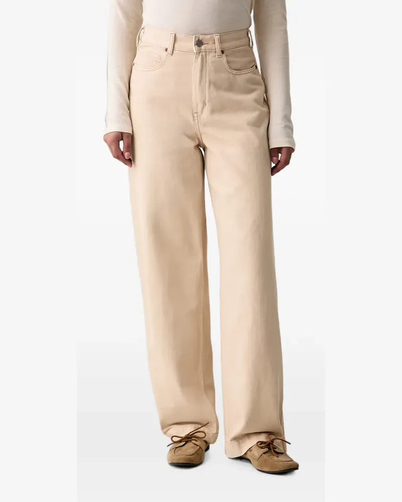 Scotch&Soda Wide-Leg-Jeans mit Logo-Stickerei - Nude Nude