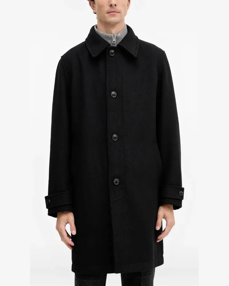 HUGO BOSS buttoned coat - Schwarz Schwarz