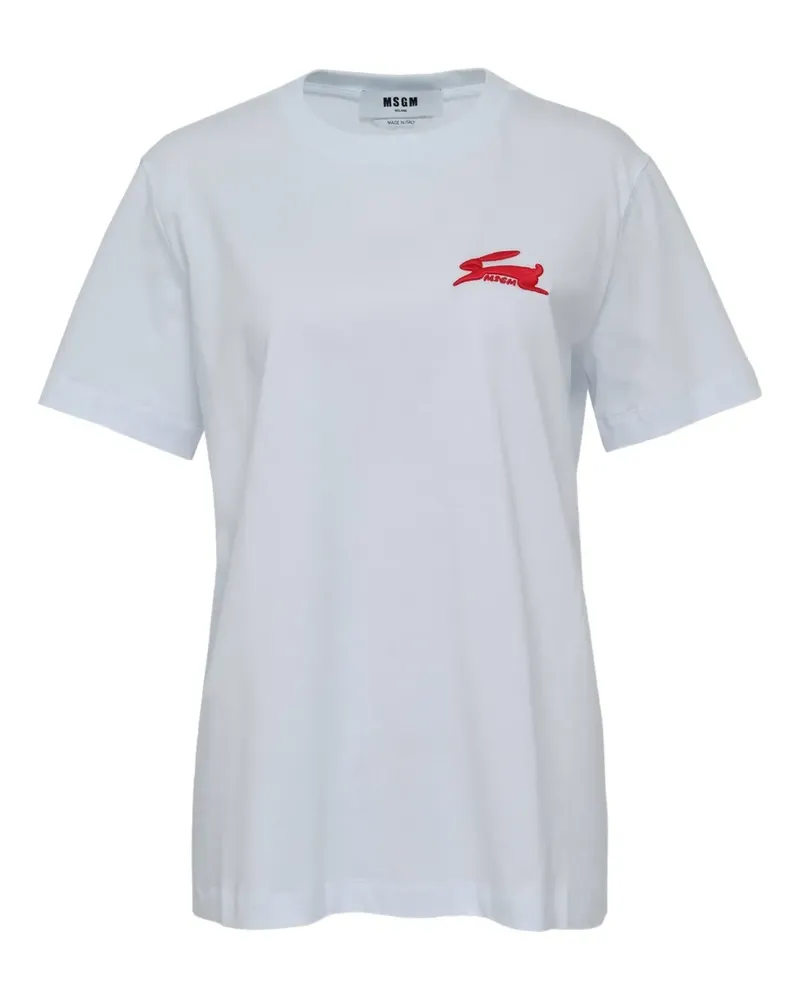 MSGM T-Shirt mit Logo-Verzierung - Weiß Weiß