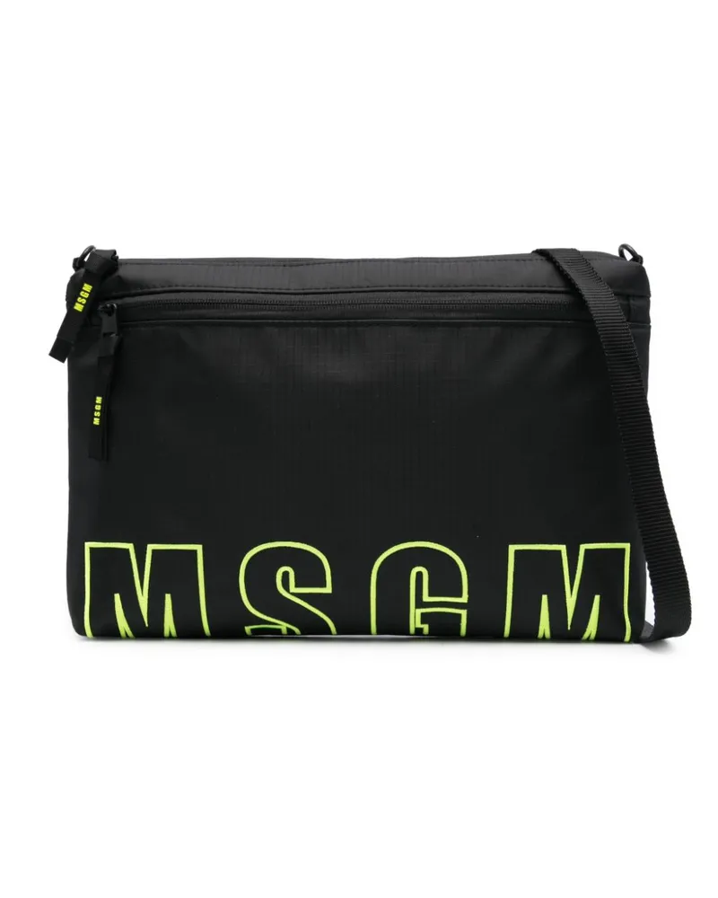 MSGM Schultertasche mit Logo-Stickerei Schwarz