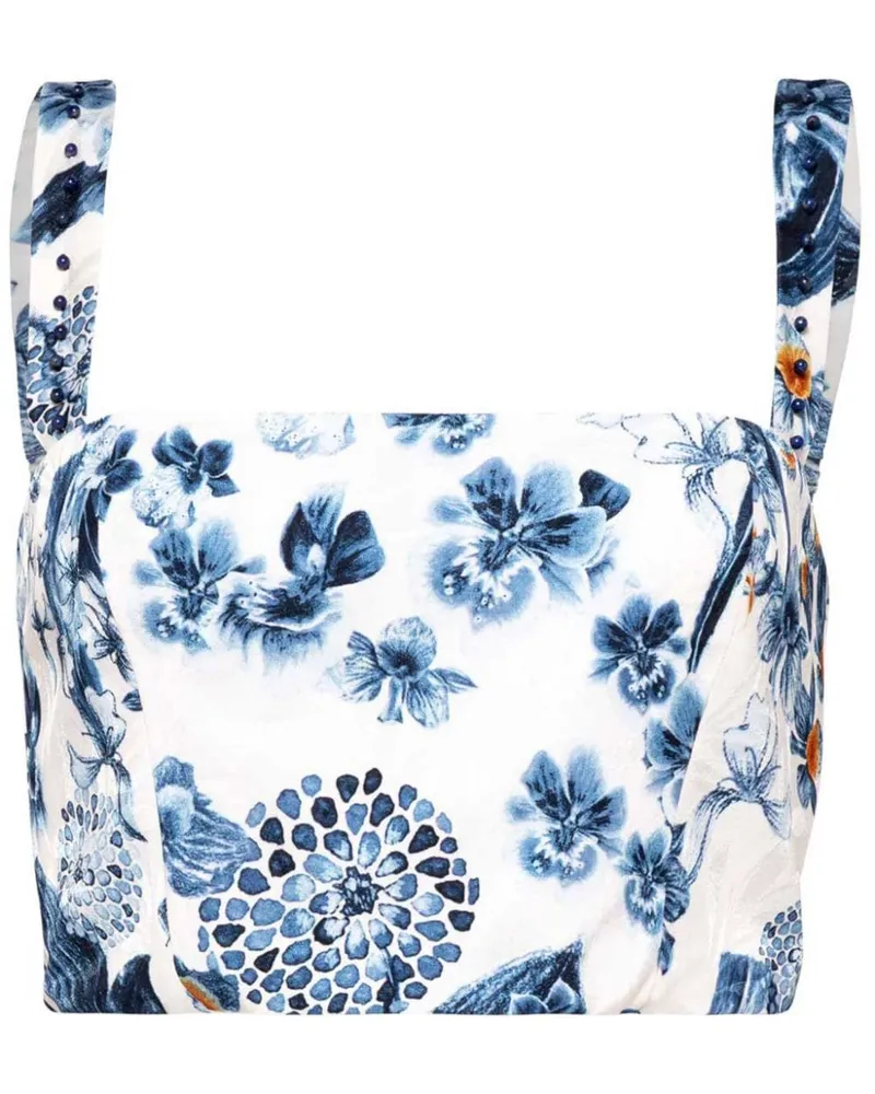 AGUA BENDITA Cacao Petalo Cropped-Top - Weiß Weiß