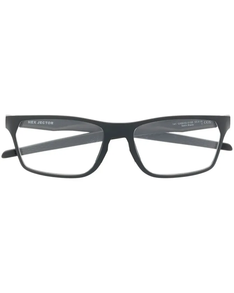 Oakley Eckige Brille mit Logo-Schild - Schwarz Schwarz