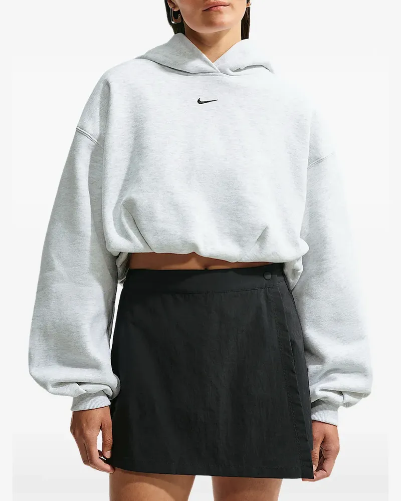 Nike Studio Fleece Cropped-Hoodie - Grau Grau