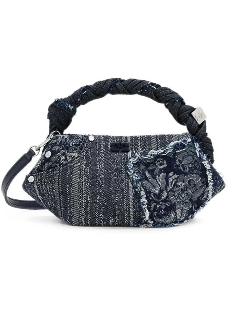 Ganni Mini Bou Tasche aus Denim - Blau Blau