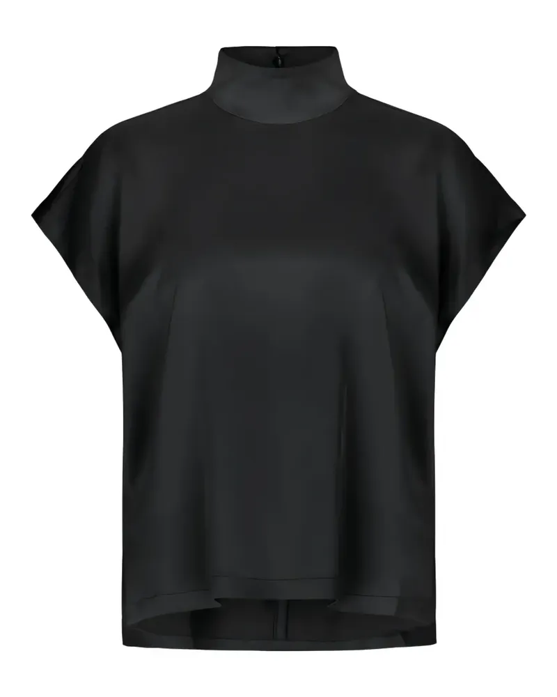 Drykorn Alaria satin stand-up collar blouse - Schwarz Schwarz